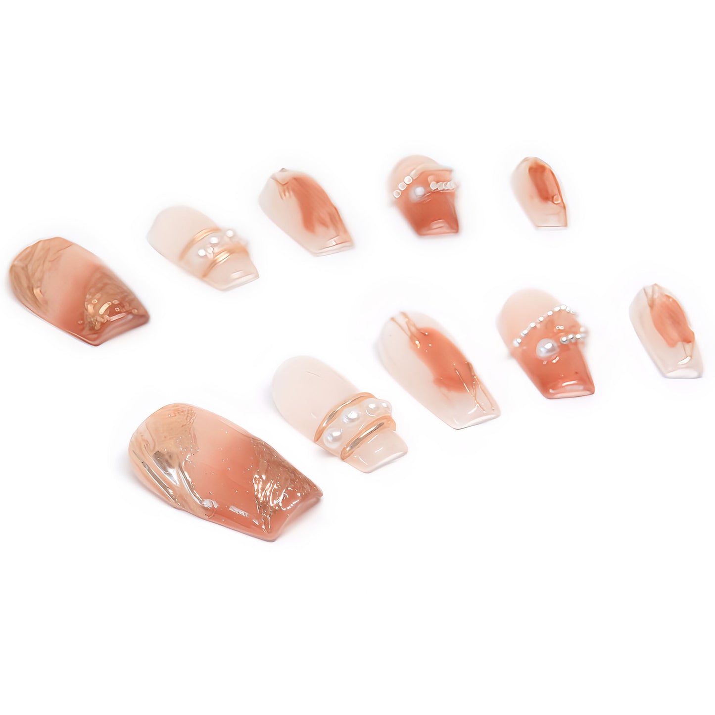 Press-On Nails: Golden Rose