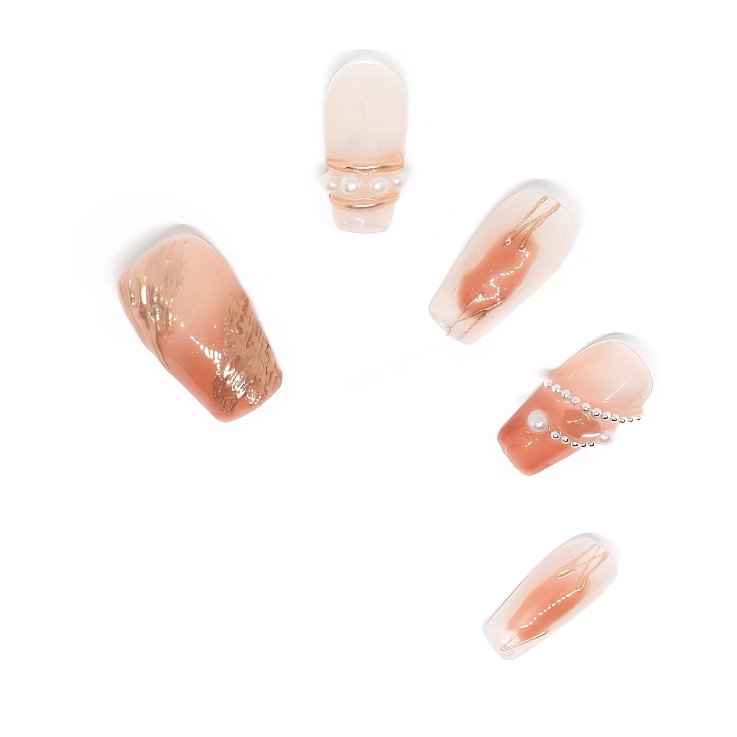 Press-On Nails: Golden Rose