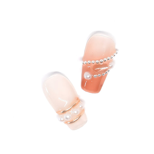 Press-On Nails: Golden Rose