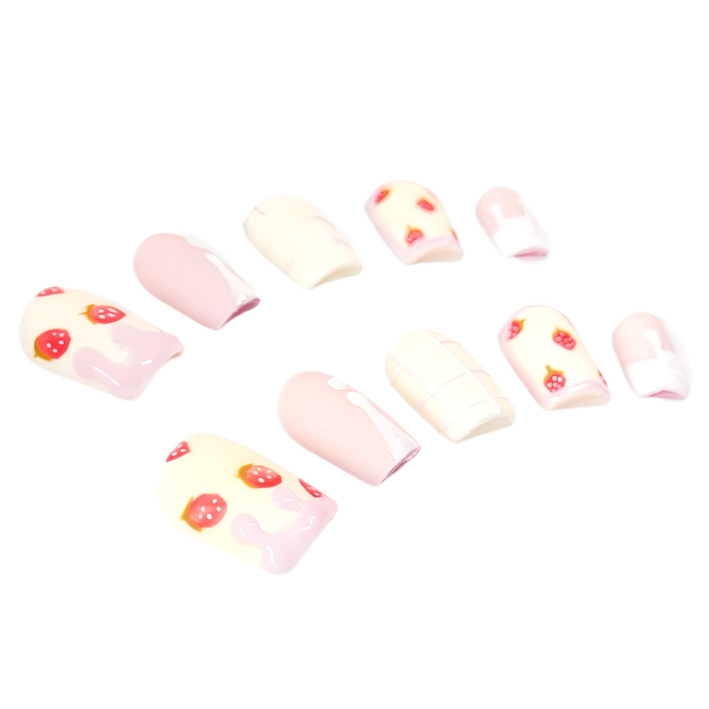 Press-On Nails: Strawberry & Cream