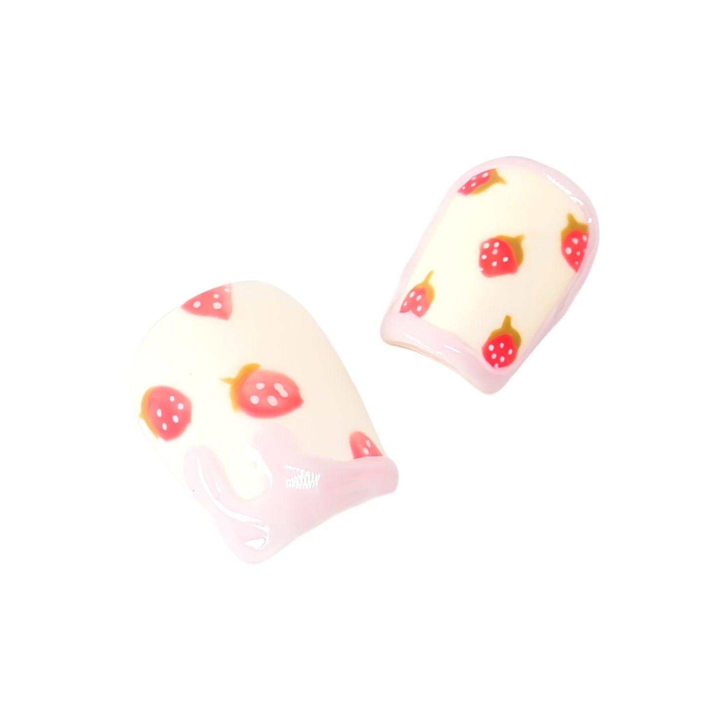 Press-On Nails: Strawberry & Cream
