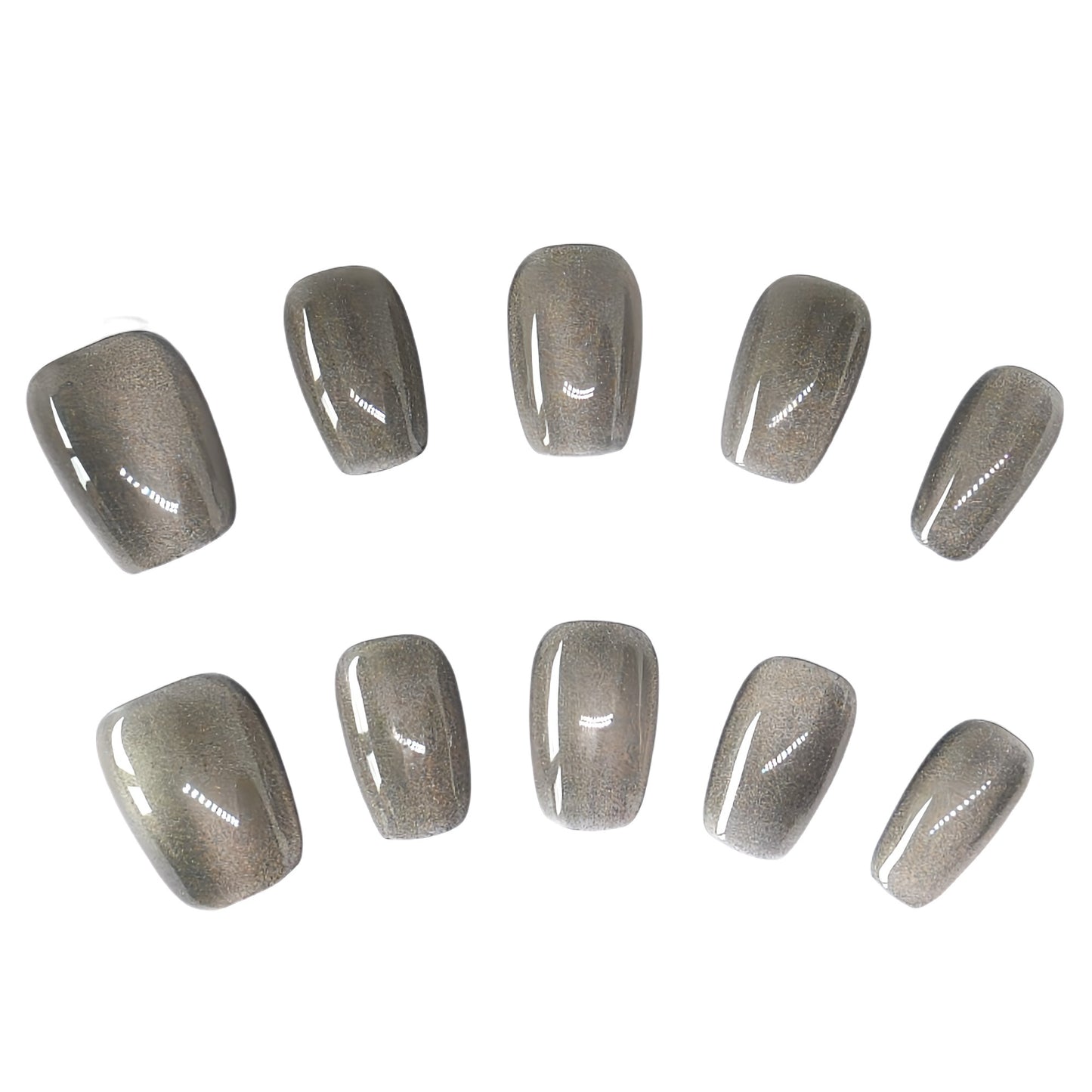 Press-On Nails: Silver Fog