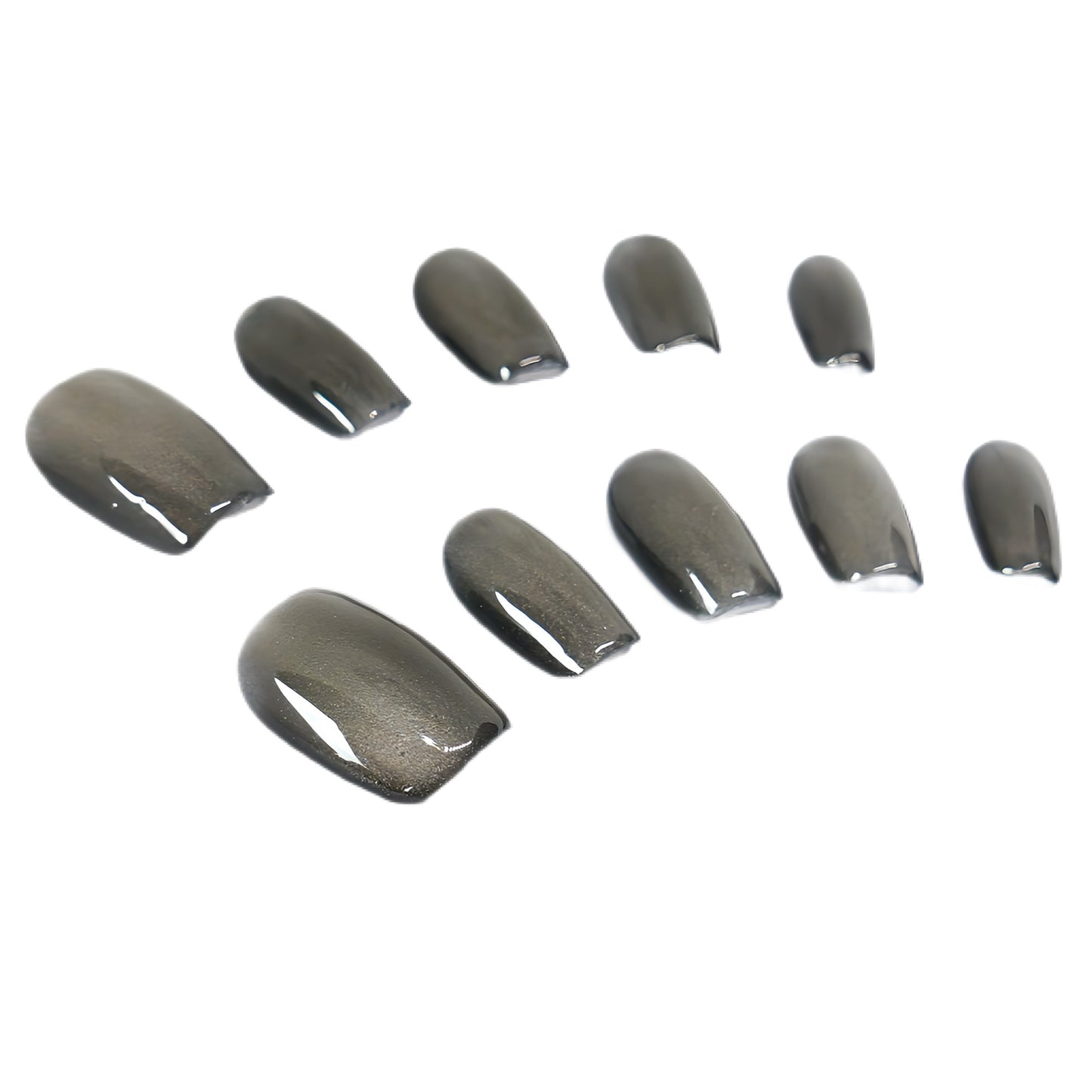 Press-On Nails: Silver Fog