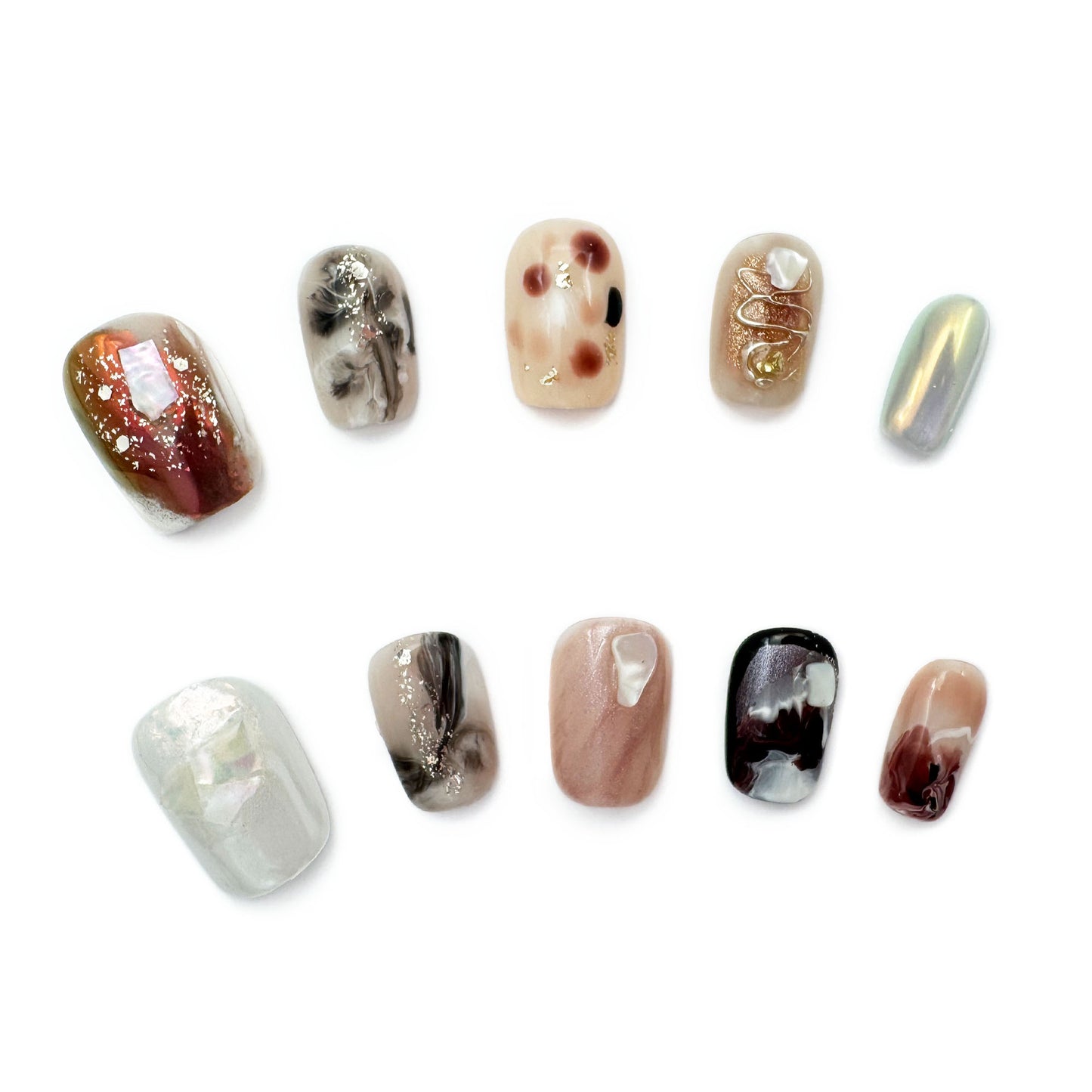 Press-On Nails: Whimsical Marble