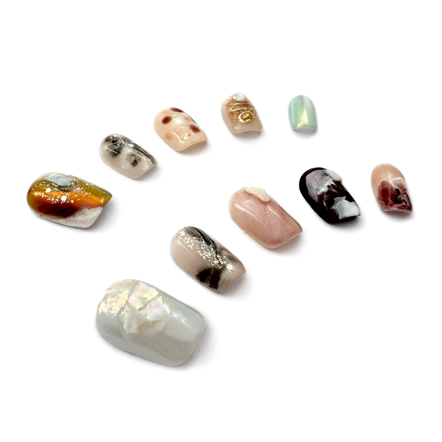 Press-On Nails: Whimsical Marble