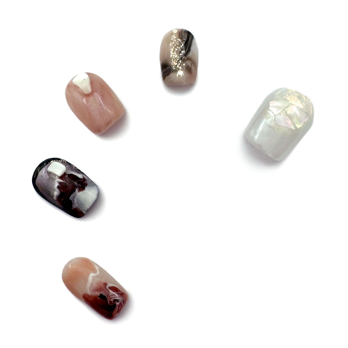 Press-On Nails: Whimsical Marble