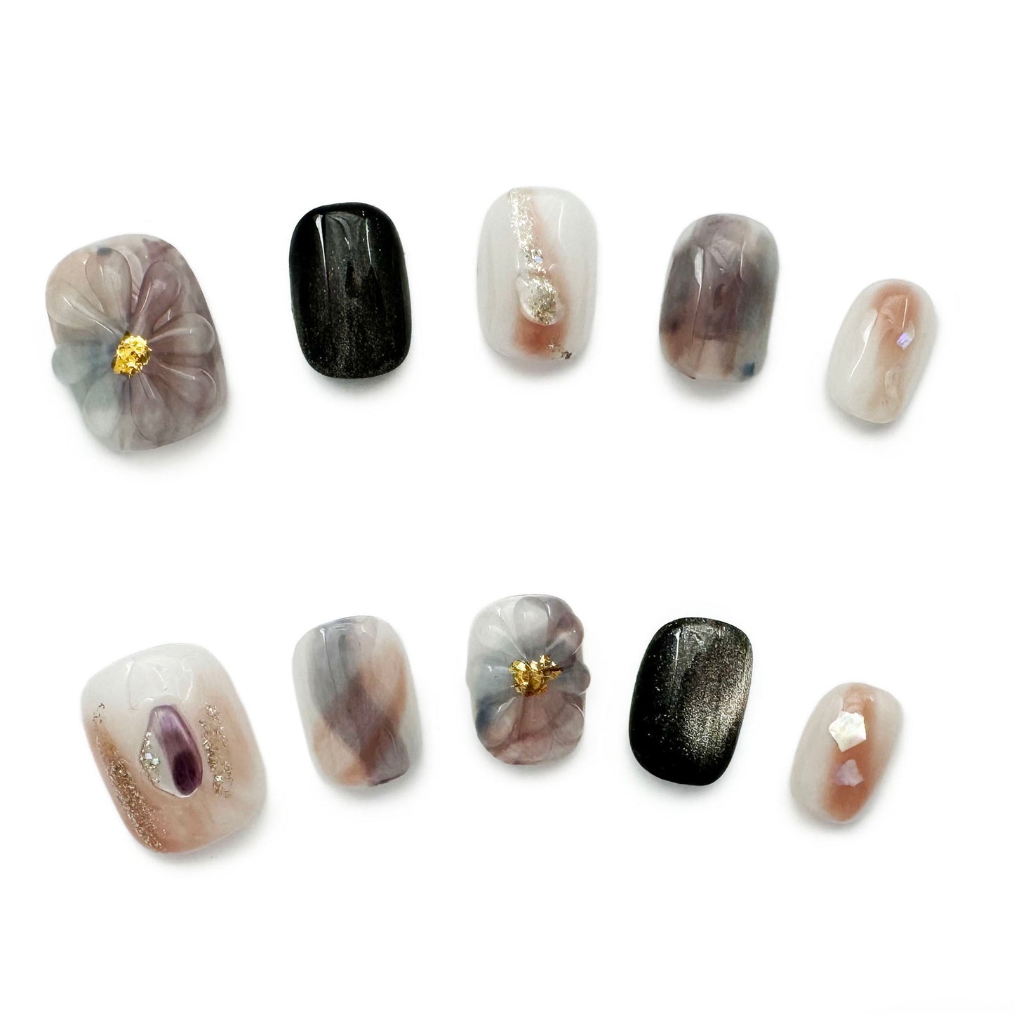 Press-On Nails: Twilight Bloom