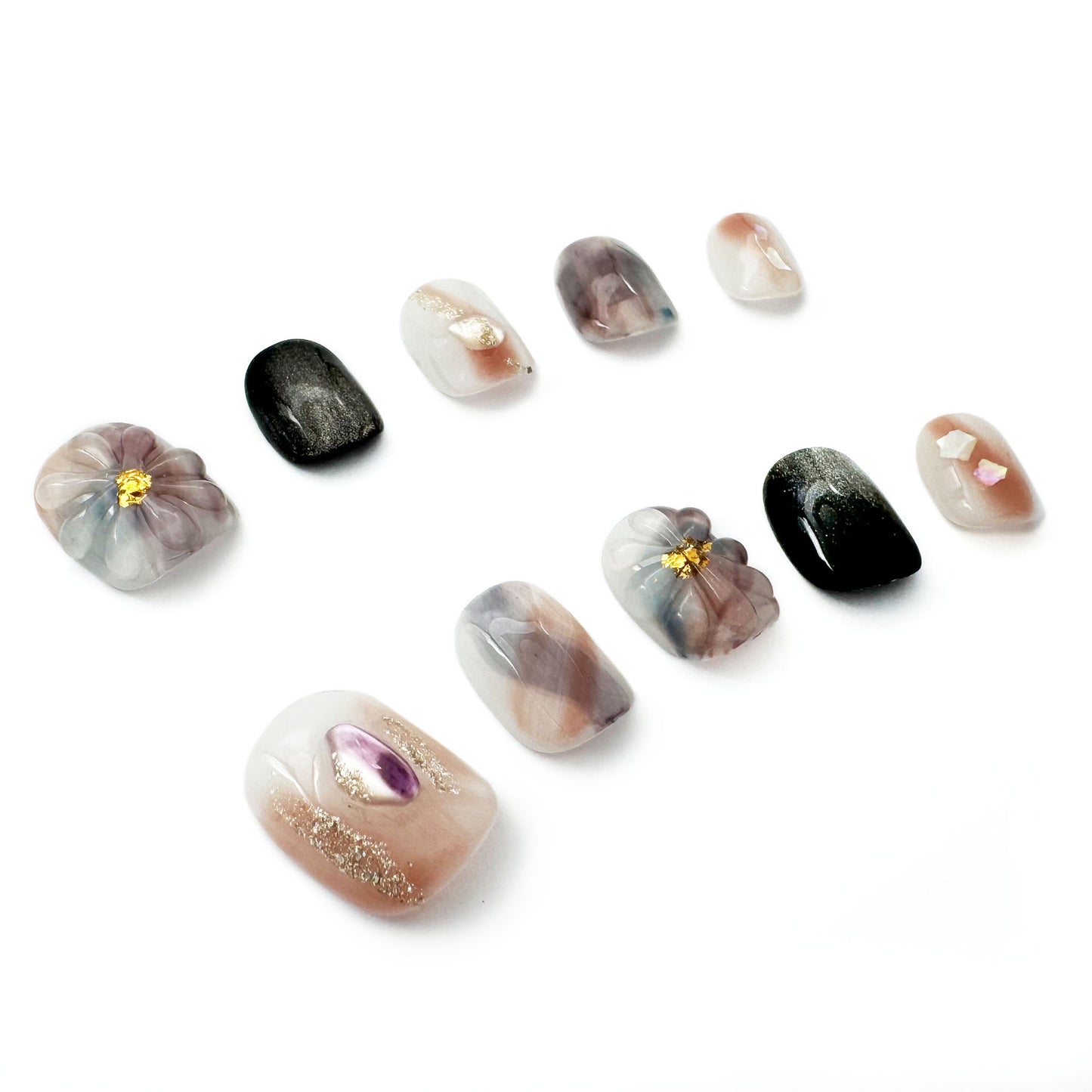 Press-On Nails: Twilight Bloom