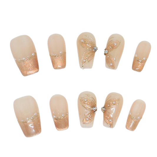 Press-On Nails: Butterfly Glaze