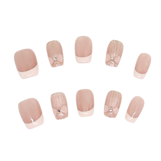 Press-On Nails: French Bows